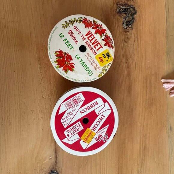 Vintage gift tie ribbons from the mid-20th century Halloween Velvet Lot of 2 - Picture 3 of 8